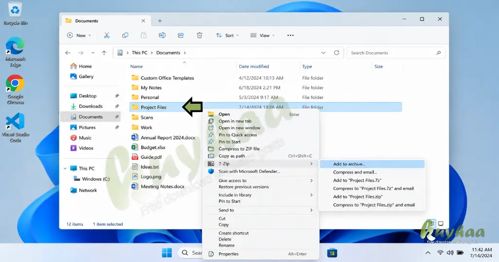 right click on the folder you want to password protect