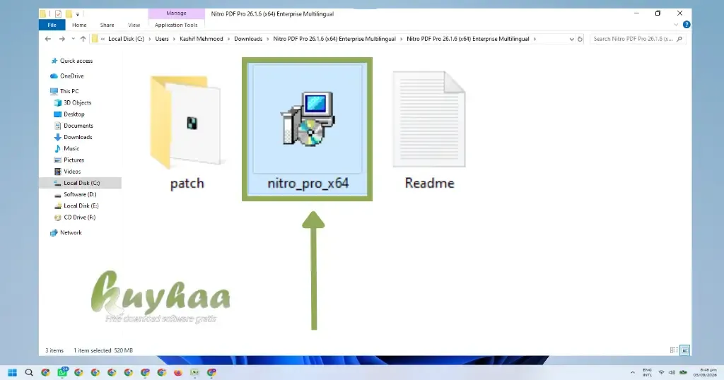run the nitro pdf pro enterprise exe