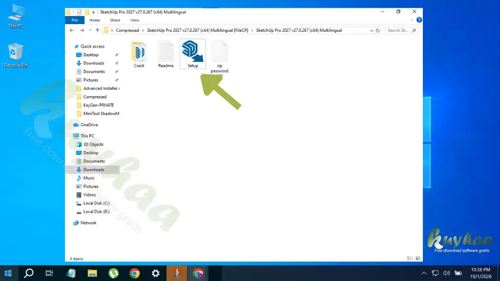 Run the Sketchup Pro 2027 setup.exe