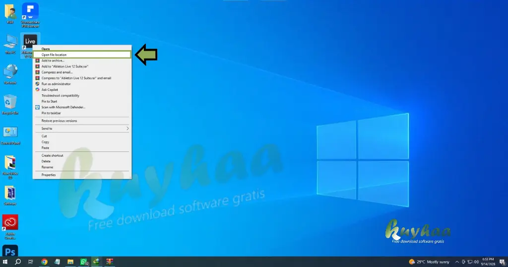 Open file location