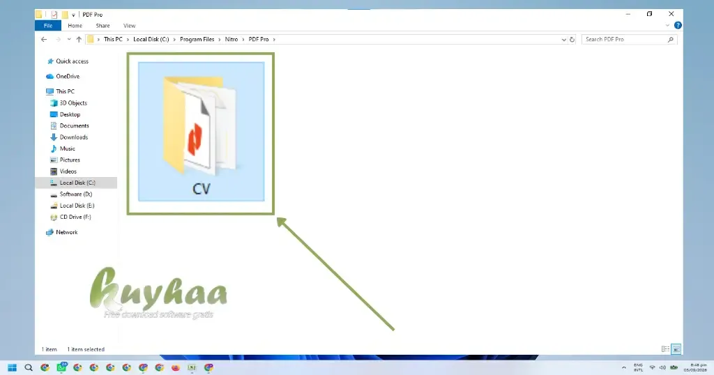 Open the CV folder