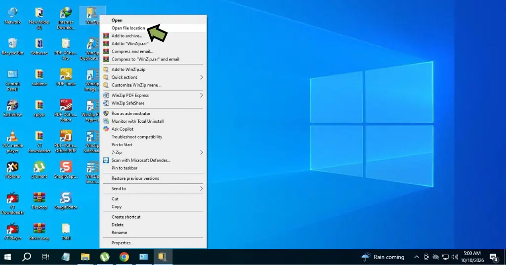 open the program file location