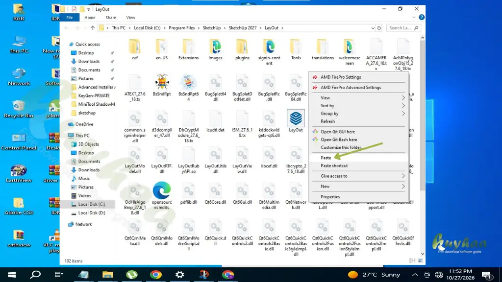Paste the Layout.exe there