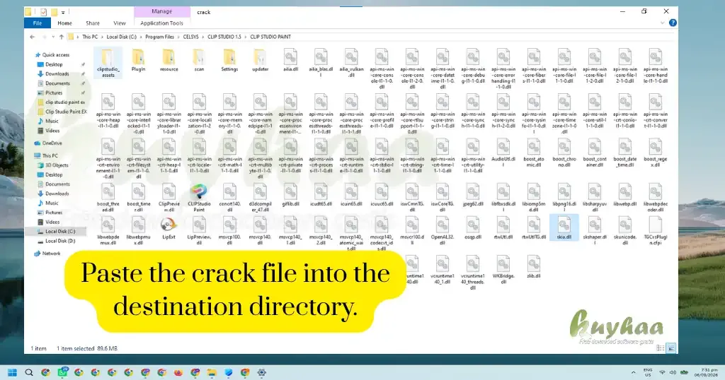 Paste the locatin address in the file explorer
