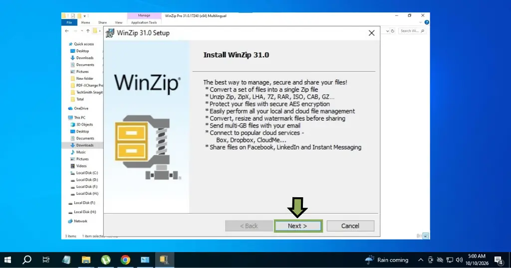 Installer will start