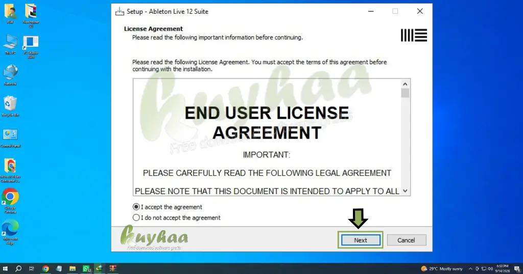 Accept License Agreement