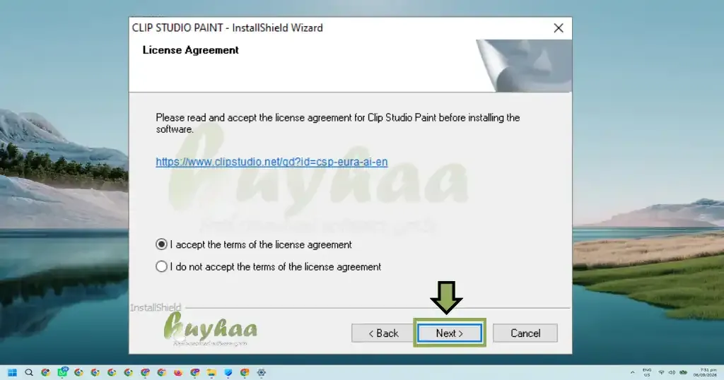 Accept the License Agreement