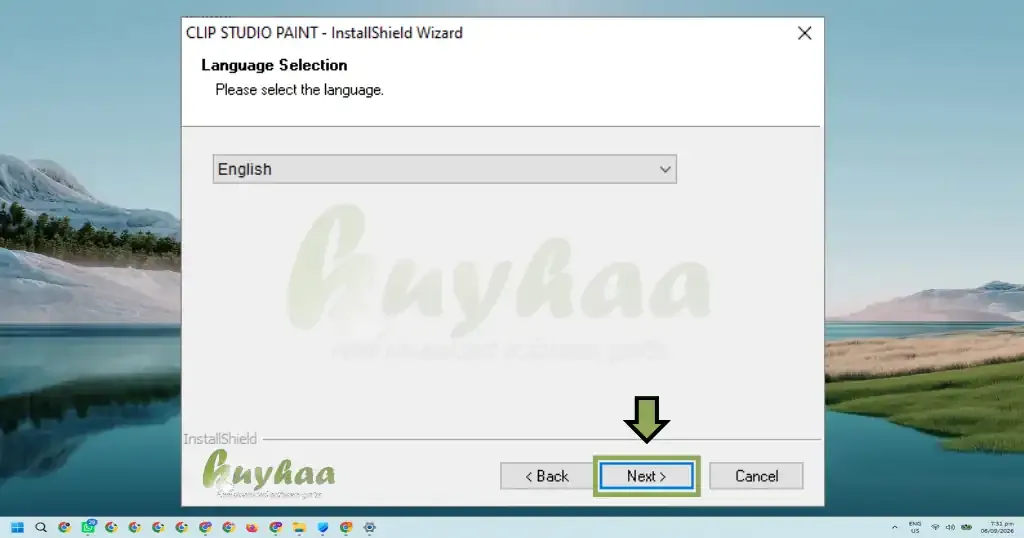Select the langauge