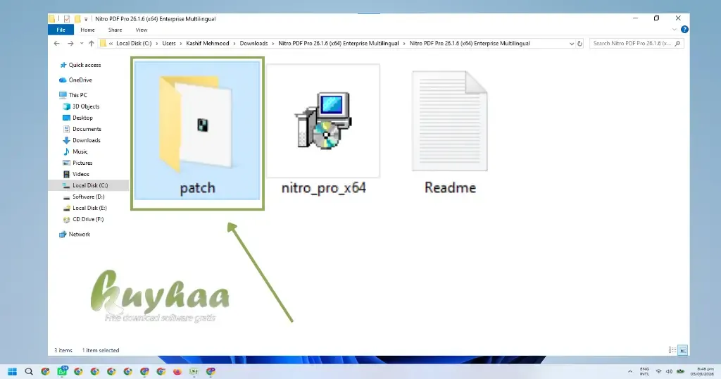 Open the Patch Folder