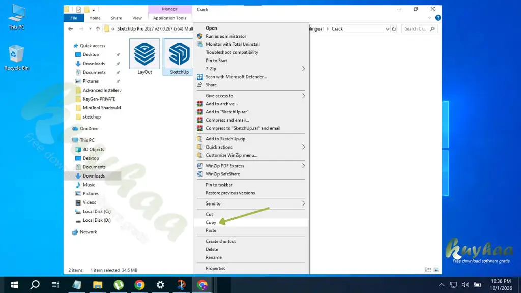 Copy the Sketchup.exe file