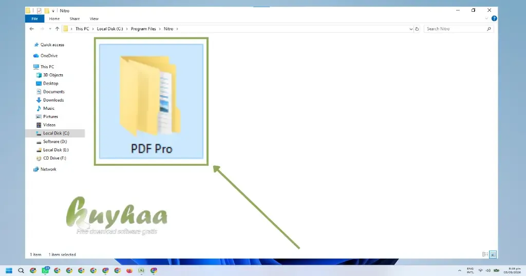 Open Nitro Pro folder