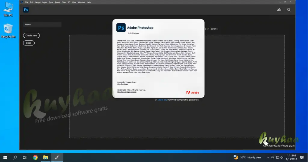 Successfully installed pre-activated software running smoothly on the computer desktop