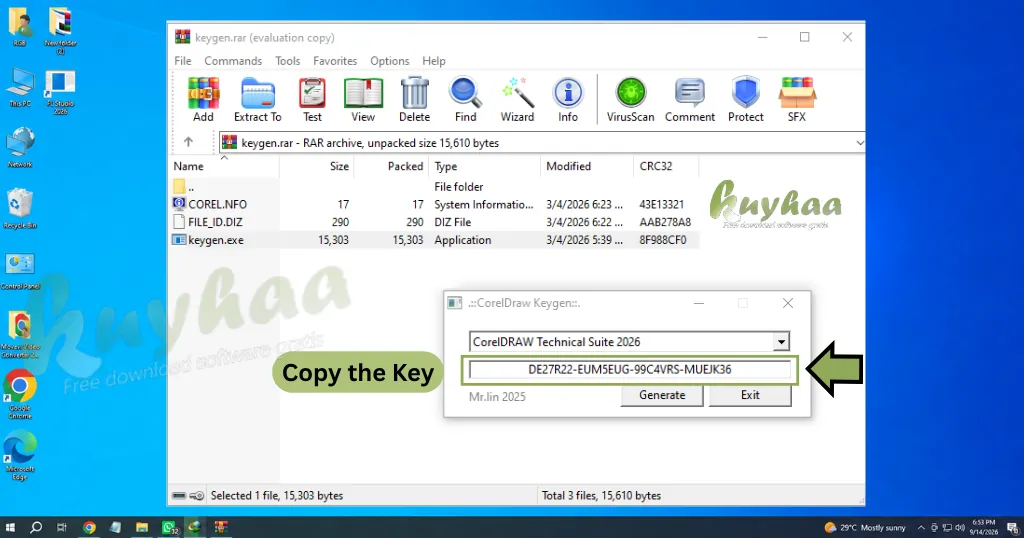 copy the key