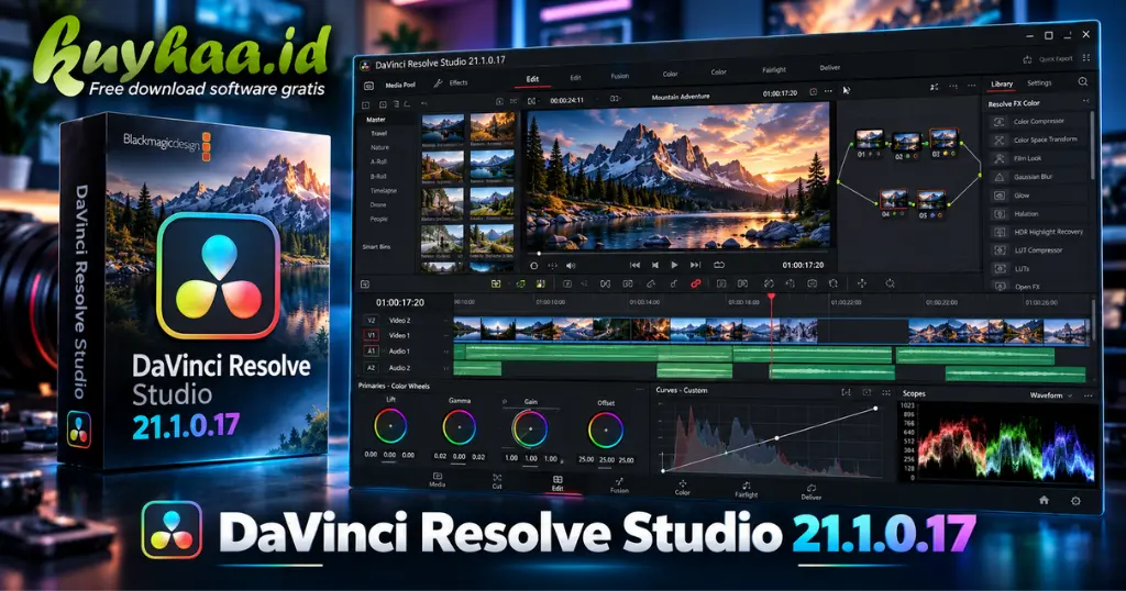 DaVinci Resolve Studio kuyhaa 21.1.0.17 feature image