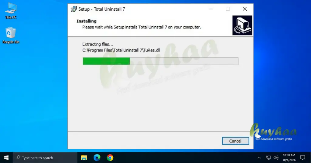 Installing Total Uninstall Pro please wait