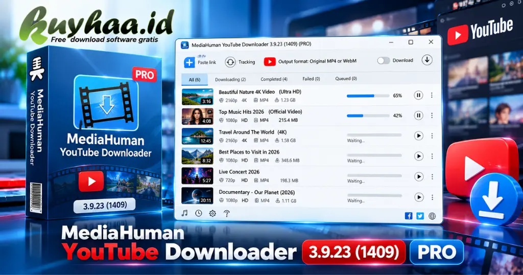 MediaHuman YouTube Downloader kuyhaa Full terbaru version feature image