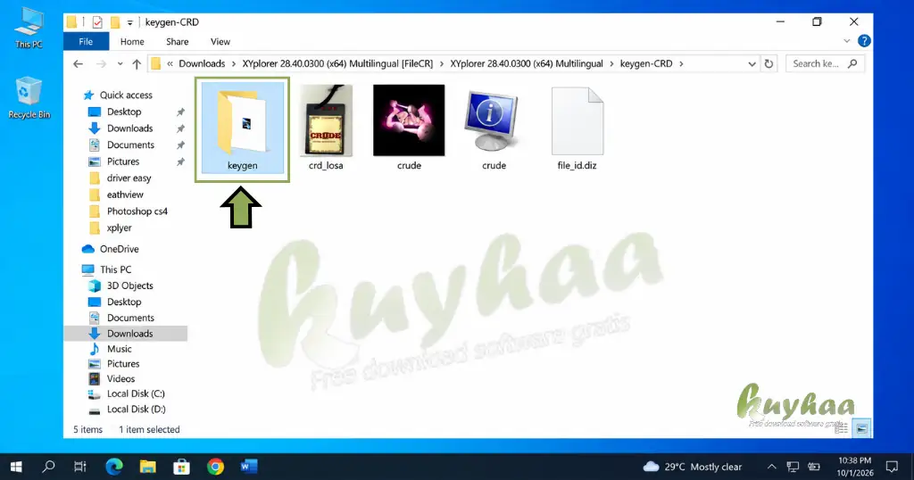 Navigate into Keygen Subfolder