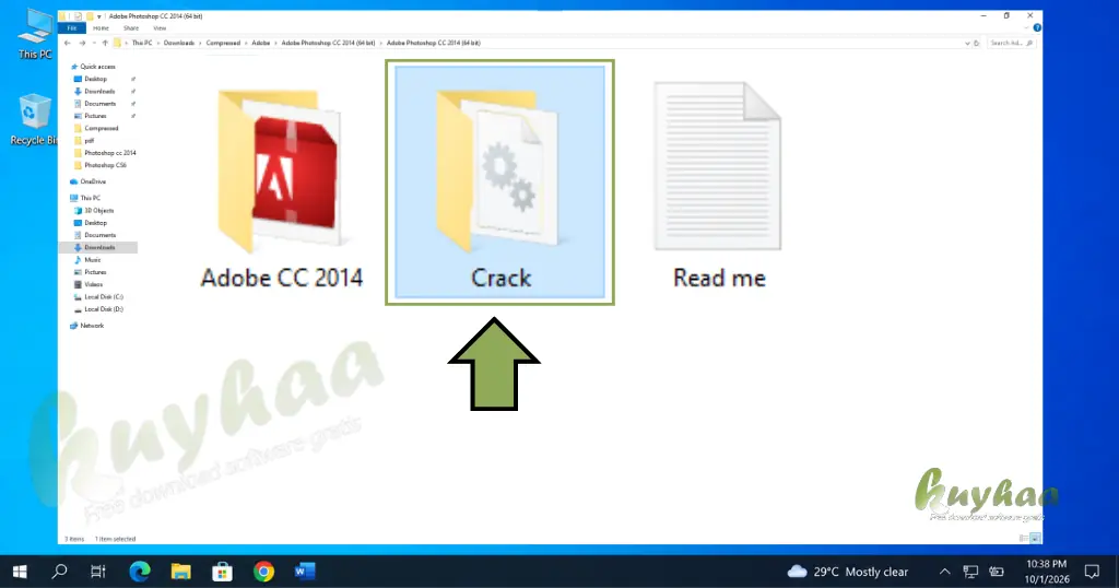 File Explorer view displaying the second folder containing activation files