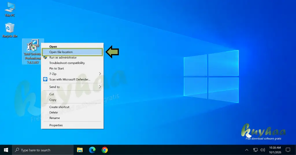 open Total file Location