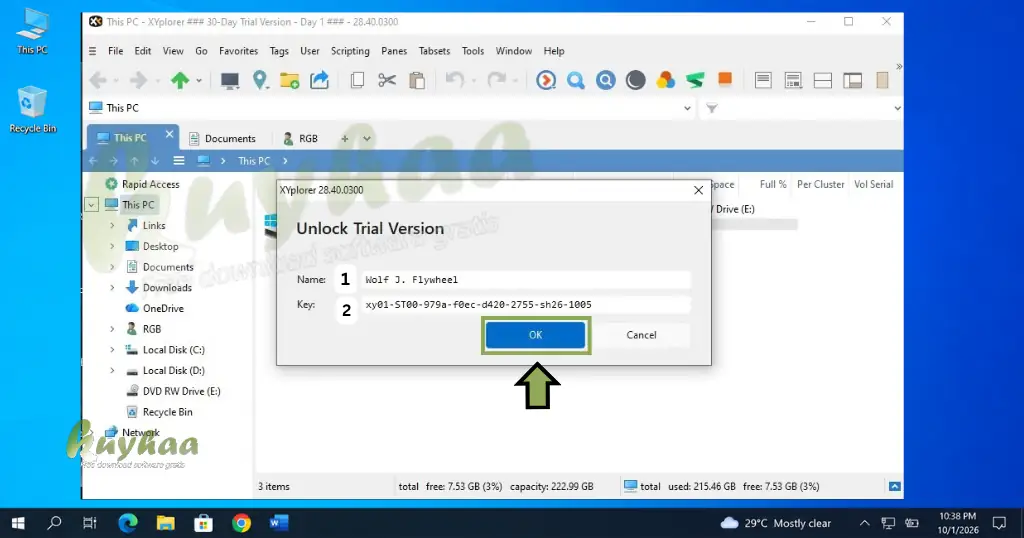 Register XYplorer Application