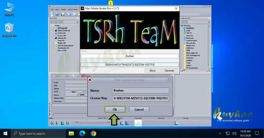 Paste the registration key