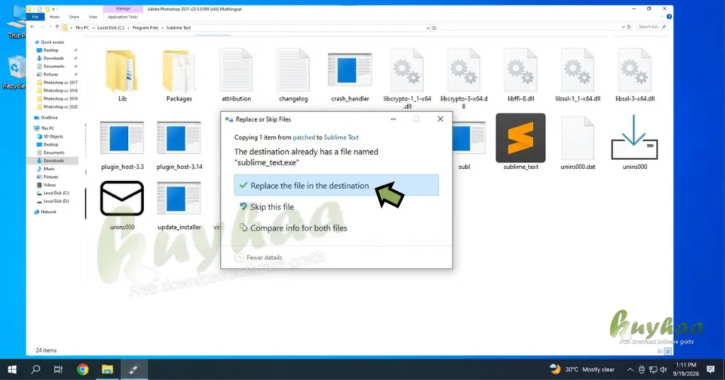 Replace File in Destination