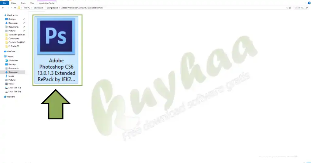 Run Adobe Photoshop CS6 exe