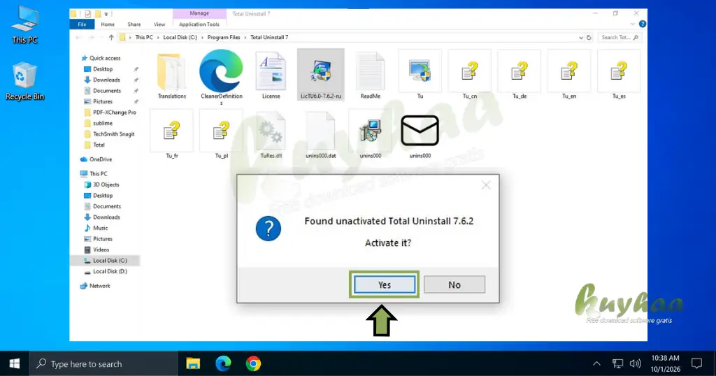 Run total unistall patch file