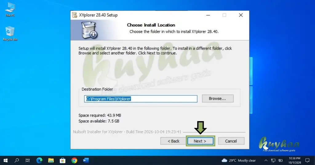 Choose Installation Directory