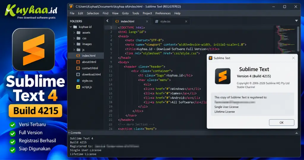 Sublime Text 4 Build 4215 Full Download  screenshot 1