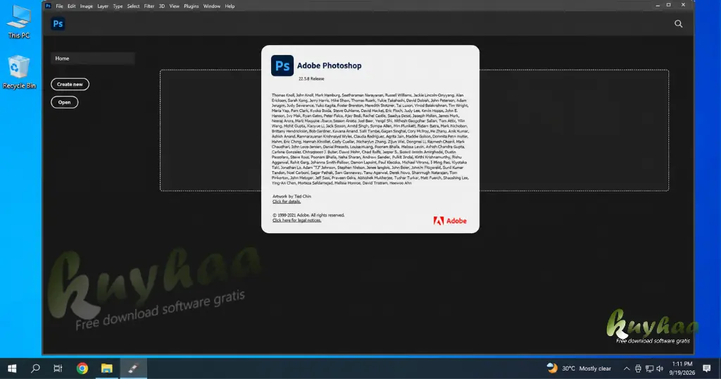 Fully installed and pre-activated software application running successfully on the desktop