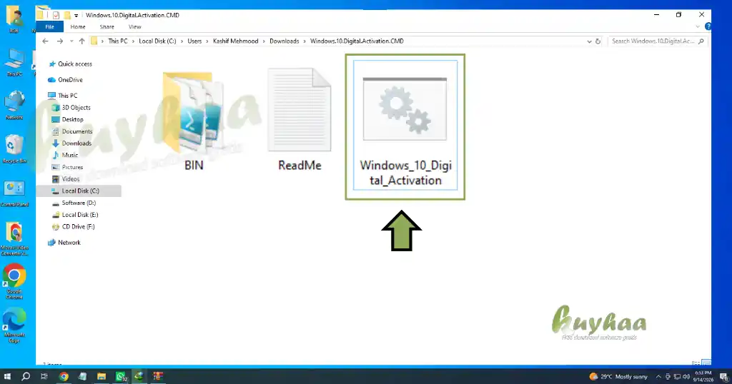 W10 Digital Activation proof