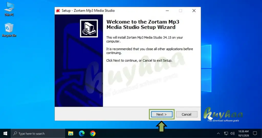 Zortam Installer will start