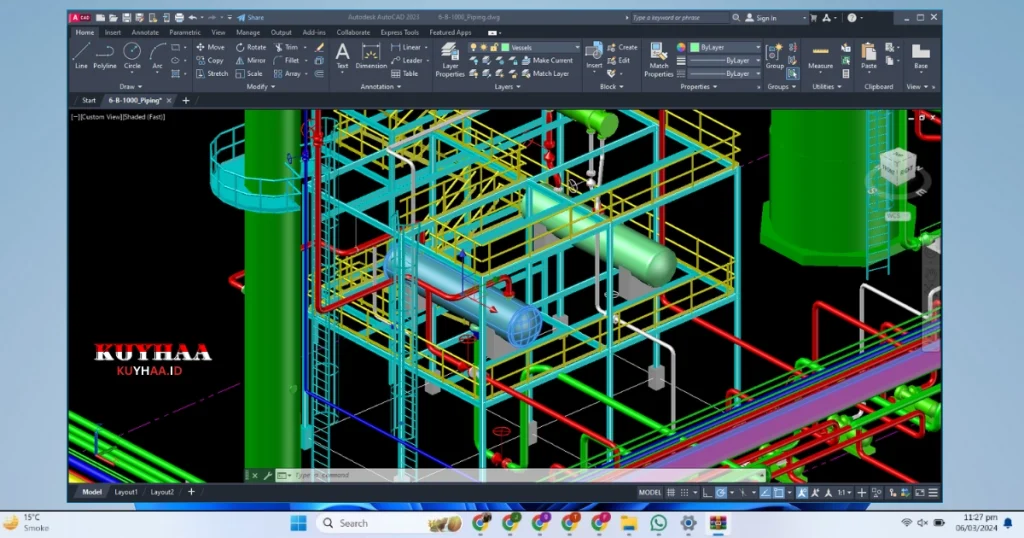 This picture shows the interface of Autodesk AutoCAD 2023