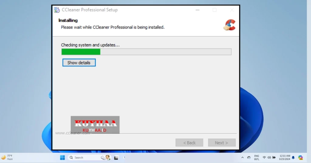 This picture shows installation of CCleaner