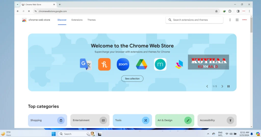 This picture shows how you can search Web store