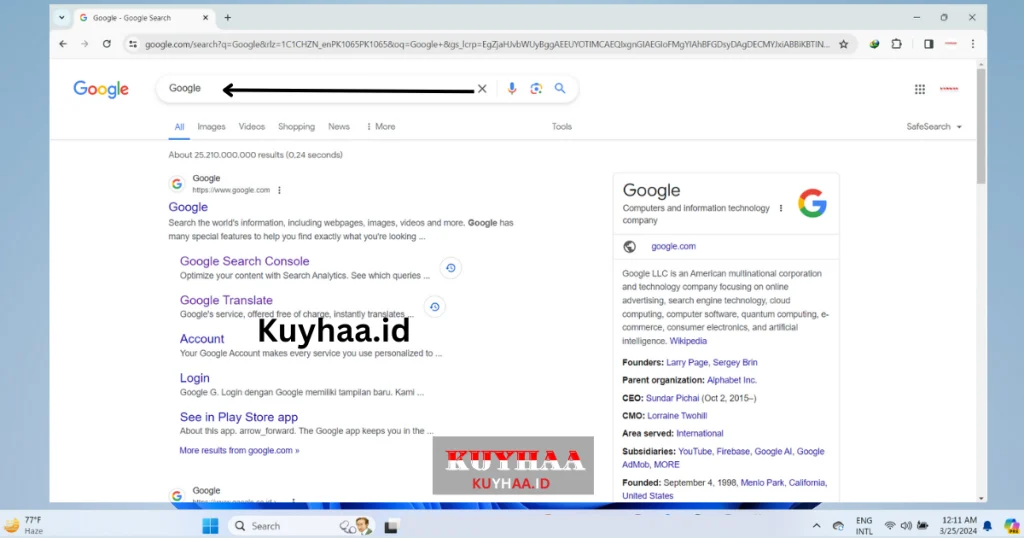 This picture shows how you can search on Google Chrome