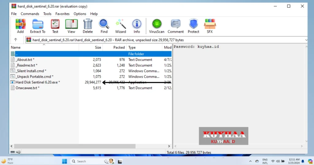 This picture shows to open the setup file of Hard Disk Sentinel