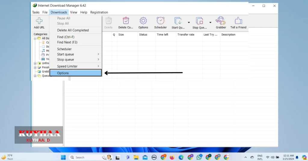 This picture shows tp increase the speed of IDM