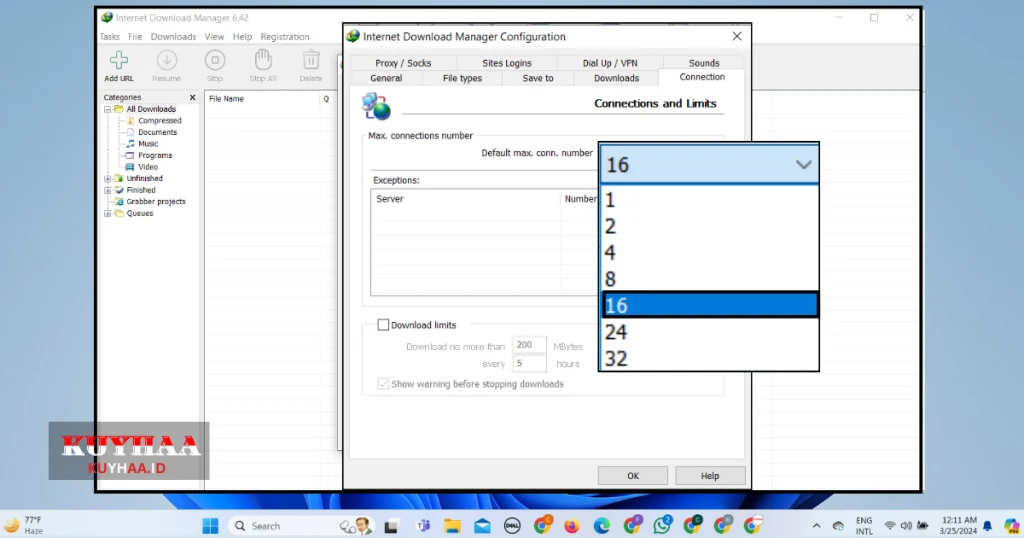 This picture shows open connection and select speed