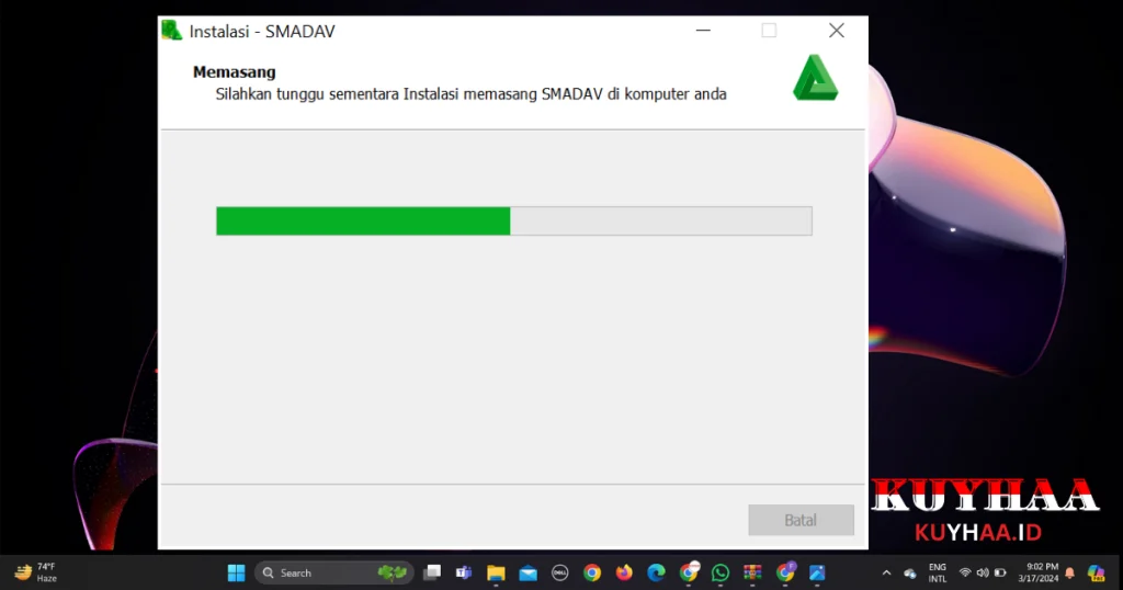 This picture shows installation of SmadAV