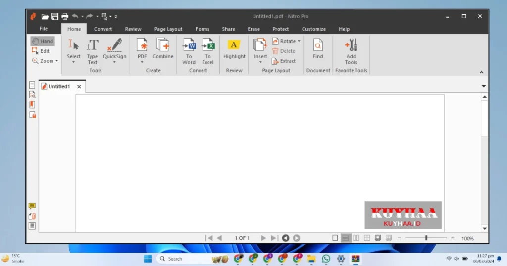 This image shows the interface of Nitro PDF