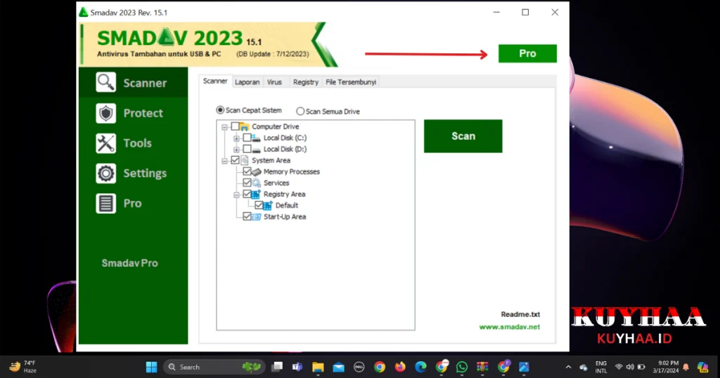 This picture shows the interface of SmadAV