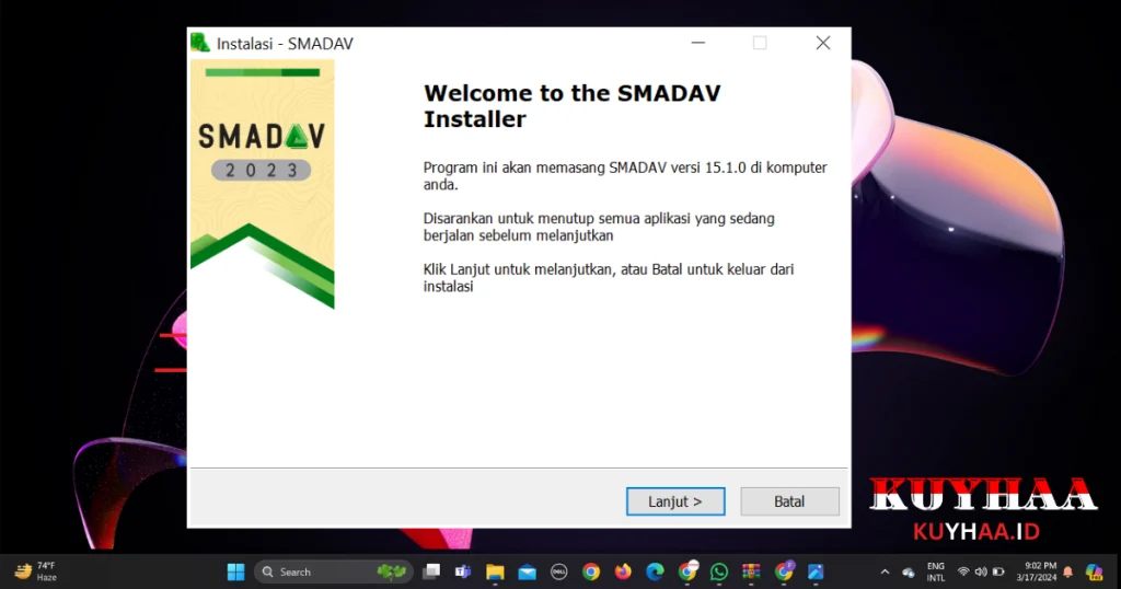 This picture shows the installation wizard of SmadAV