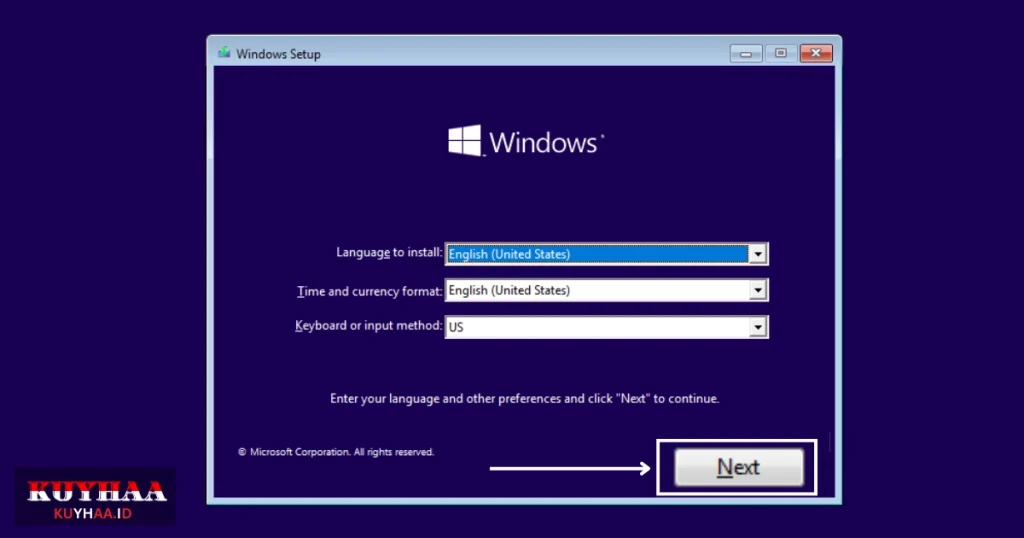 This picture shows to run the setup of Windows 11