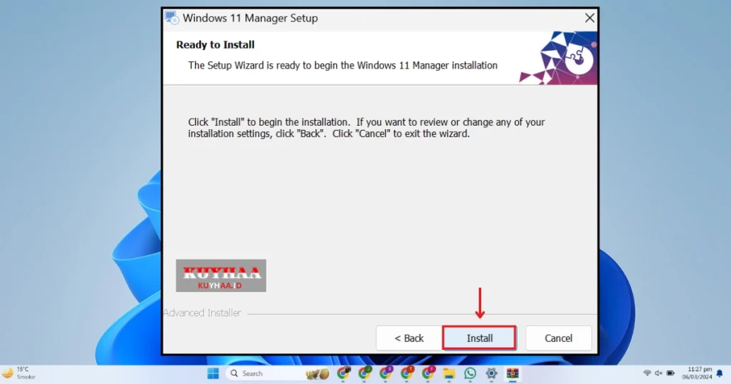 This picture shows to click install 