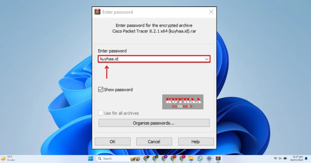 This picture shows to run downloaded zip file of Cisco Packet Tracer