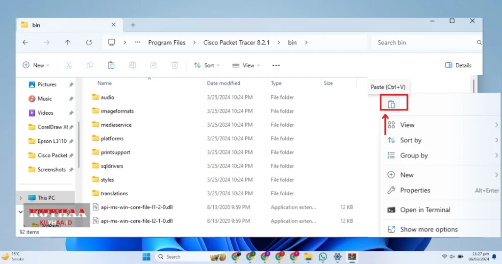 This picture shows paste crack files in the softwares folder