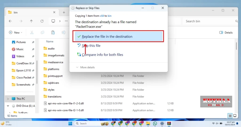 This picture shows to rep;ace files in Cisco Packet Tracer