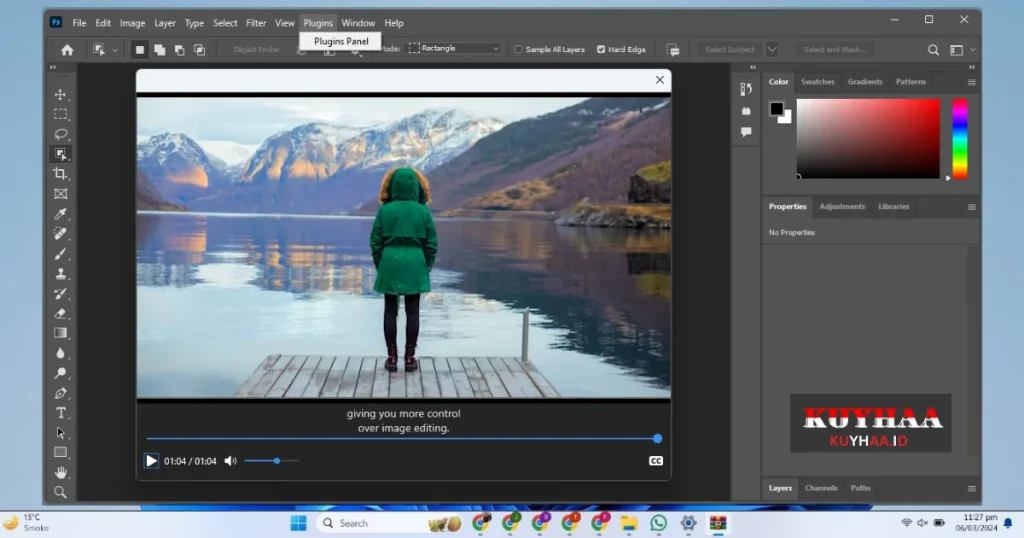 This picture shows the interface of Adobe Photoshop 2024